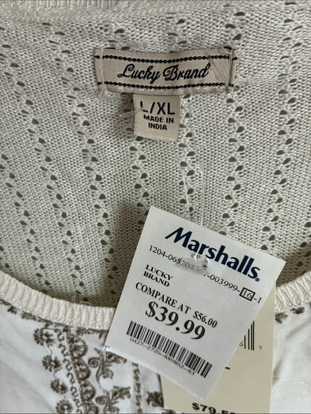 Embroidered Cream Women's Boho Top - Picture 2 of 5